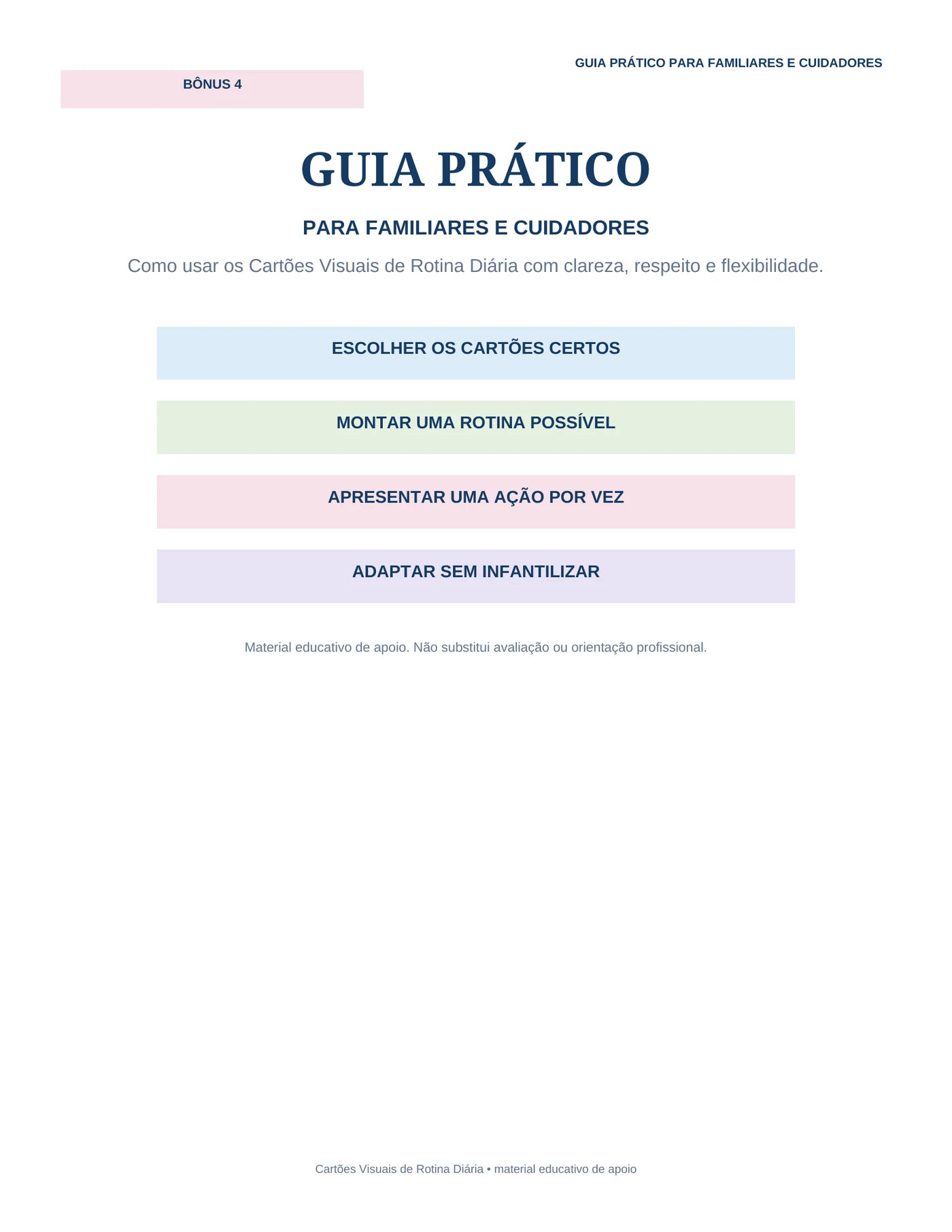 Guia prático para familiares e cuidadores.